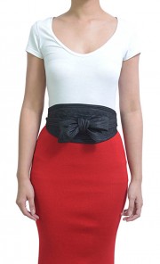 Ankhes Tie up Leather Belt in Black