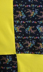 Blue Flower Print Akar Scarf in Yellow