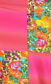 Orange Batik Print Akar Scarf in Pink