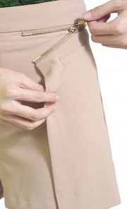 Zip Shorts in Nude