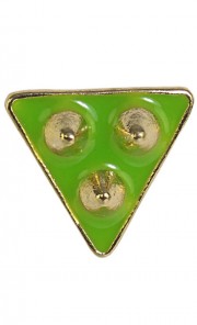 Neon Tri Stud Earrings in Green