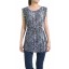 Print Tunic Blouse in Black Stripes