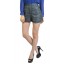 Shimmer Tweed Shorts in Black and Blue