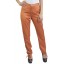 Heather Silk Trousers with Ankle Side String in Orange