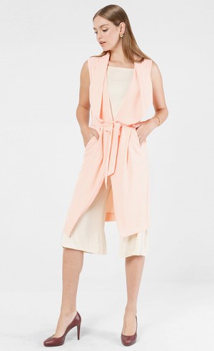 Stella Vest with Waterfall Ruffles in Light Pink