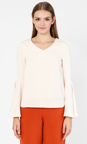 Arabella Top with Bell Sleeves in Nude