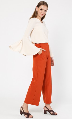 Arabella Top with Bell Sleeves in Nude