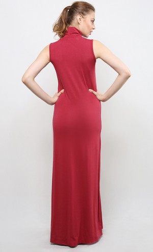 Turtleneck Dress in Maroon