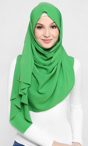 Mixed Crepe Shawl in Lime