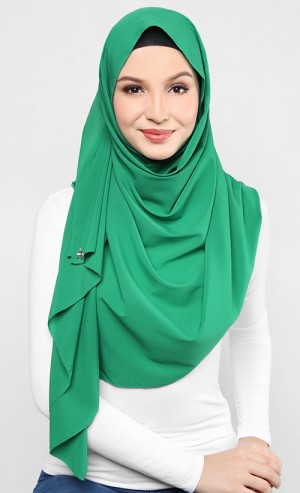 Peachskin Scarf in Green Velvet