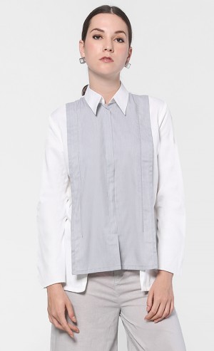 Sylvia Shirt in Grey and White