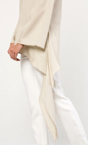 Ana Asymmetrical Fishtail Top in Light Beige