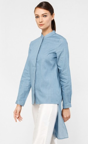 Cara Hi-Lo Shirt in Blue