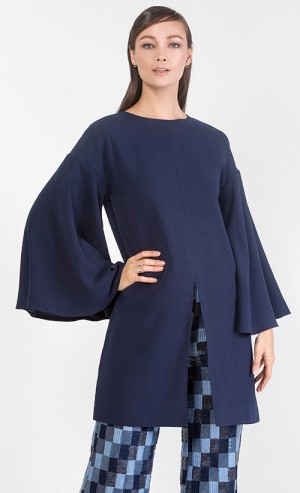 Leola Tunic Top in Navy Blue