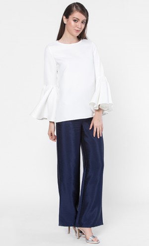 Melba Bell Sleeves Top in White