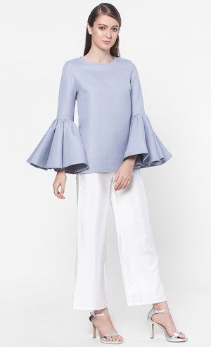 Melba Bell Sleeves Top in Casper Blue