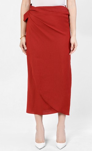 Fathiya Wrap Skirt in Brown