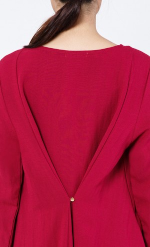 Aisya Loose Blouse in Red