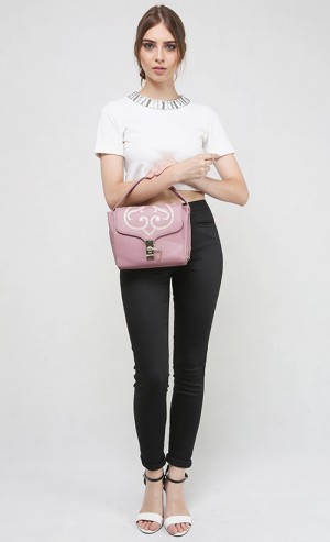 Boxy Clutch in Periwinkle Crepe