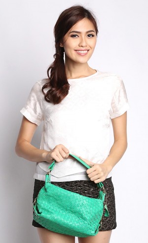 Pom Pom Bag in Turquoise 