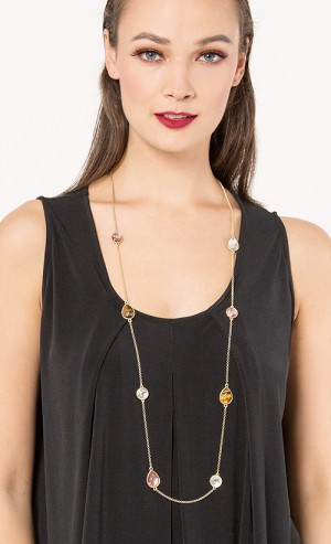 Garnet Gem Necklace in Pink