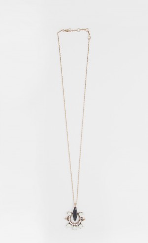 Desi Pendant Necklace in Gold, Black and Green