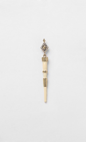 Rift Valley Ivory Stone Drop Earrings in Gold