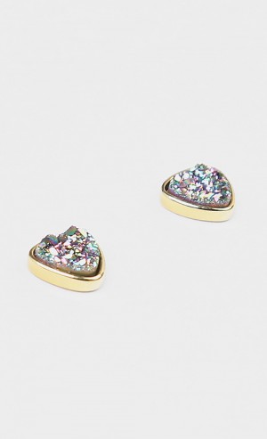 Druzy Earrings in Rainbow