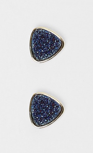 Druzy Earrings in Blue