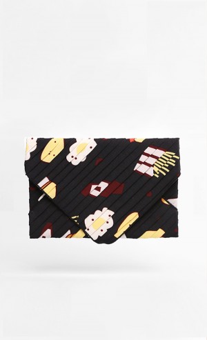 Burger Frenzy Envelope Clutch in Blue