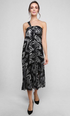 A Silver Lining Maxi Wrap Dress in Black
