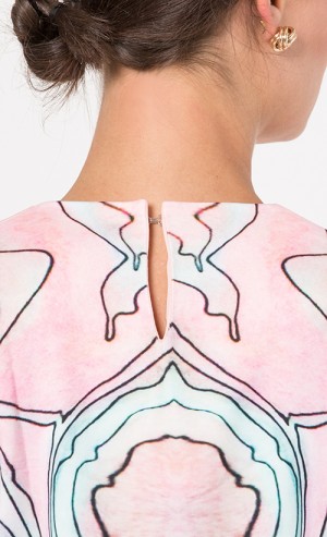 Georainbow Modern Kurung Set in Pink, Green and Off White