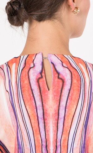 Geolilac Modern Kurung Set in Lavender, Peach  and Off White