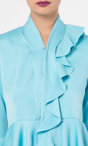 Geosky Modern Kurung Set in Blue, Grey and Off White