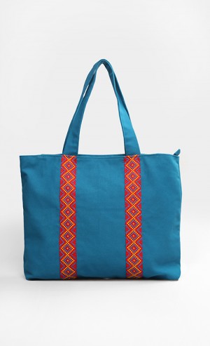 Tote Bag in Blue and Red