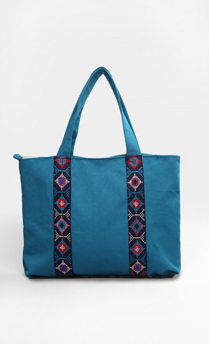 Tote Bag in Blue and Navy