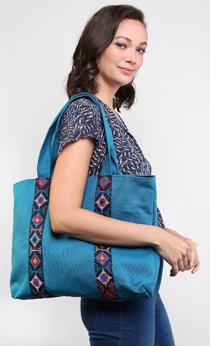 Tote Bag in Blue and Navy