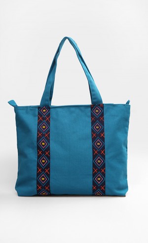 Tote Bag in Blue and Orange