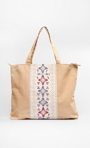 Tote Bag in Beige and Blue