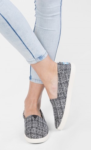 Woman Boucle Avalon Slip Ons in Black and White