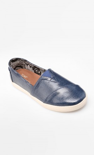 Woman Patent Avalon Slip Ons in Blue Denim