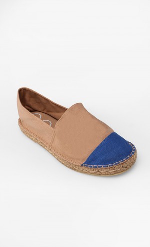Cannes Capped Espadrilles in Brown and Blue