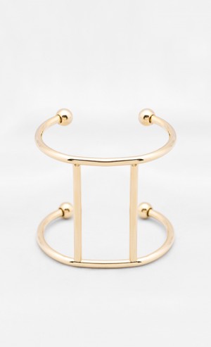 Double-Bar Pillar Cuff in Gold