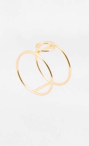 Double-Bar Phi Ring in Gold