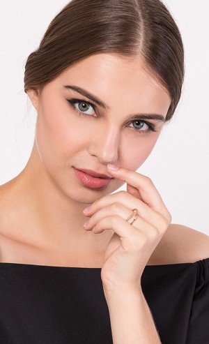 Orbit Chain Ring in Gold