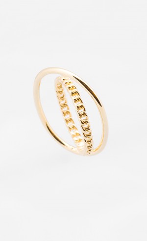 Orbit Chain Ring in Gold