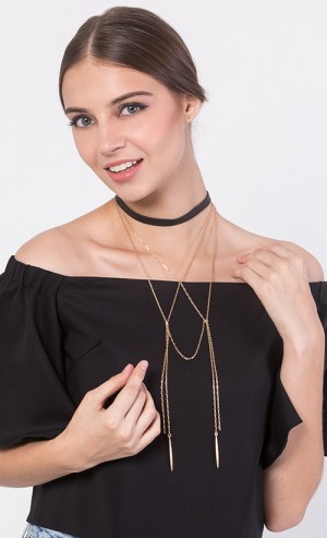 Trinity Choker in Gold and Black 