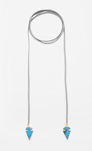 Zahara Choker in Graphite and Lapis