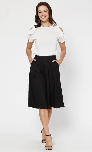 Rosie Cold Shoulder Blouse in White