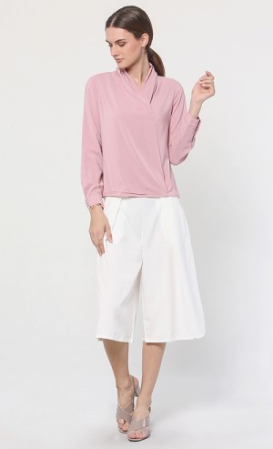 Athena Wrap Blouse in Pink